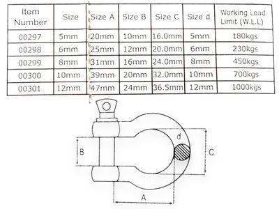 8mm Bow Shackle