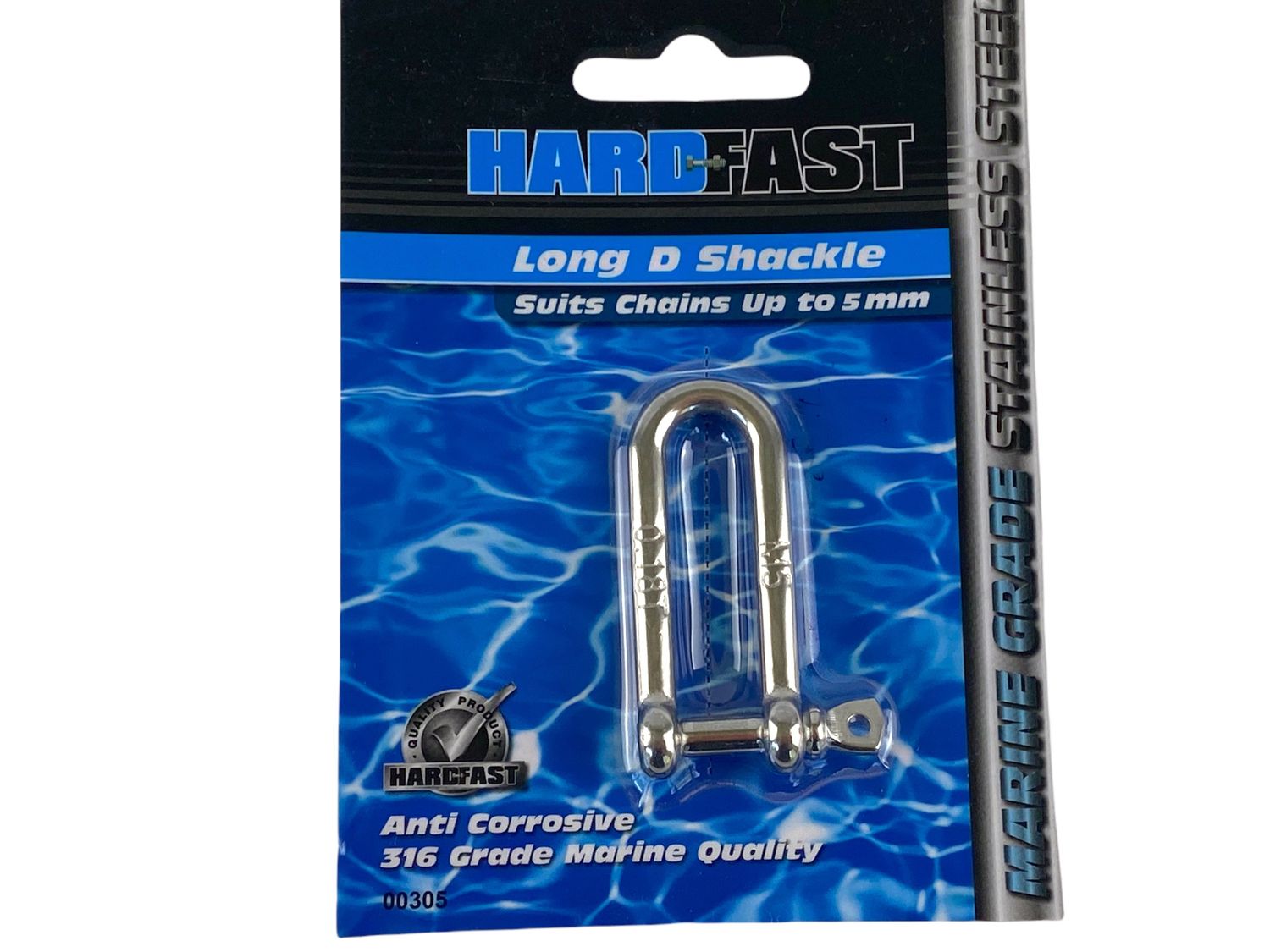 5mm D Shackle Long Shank SS