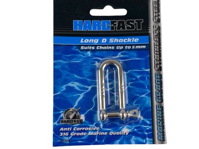 5mm D Shackle Long Shank SS