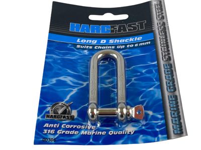 6mm D Shackle Long Shank SS