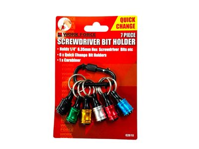 7Pc Screwdriver Quick Bit Holder