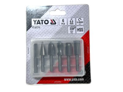 6 Pc Burrs Rotary Various Heads 6mm Shank