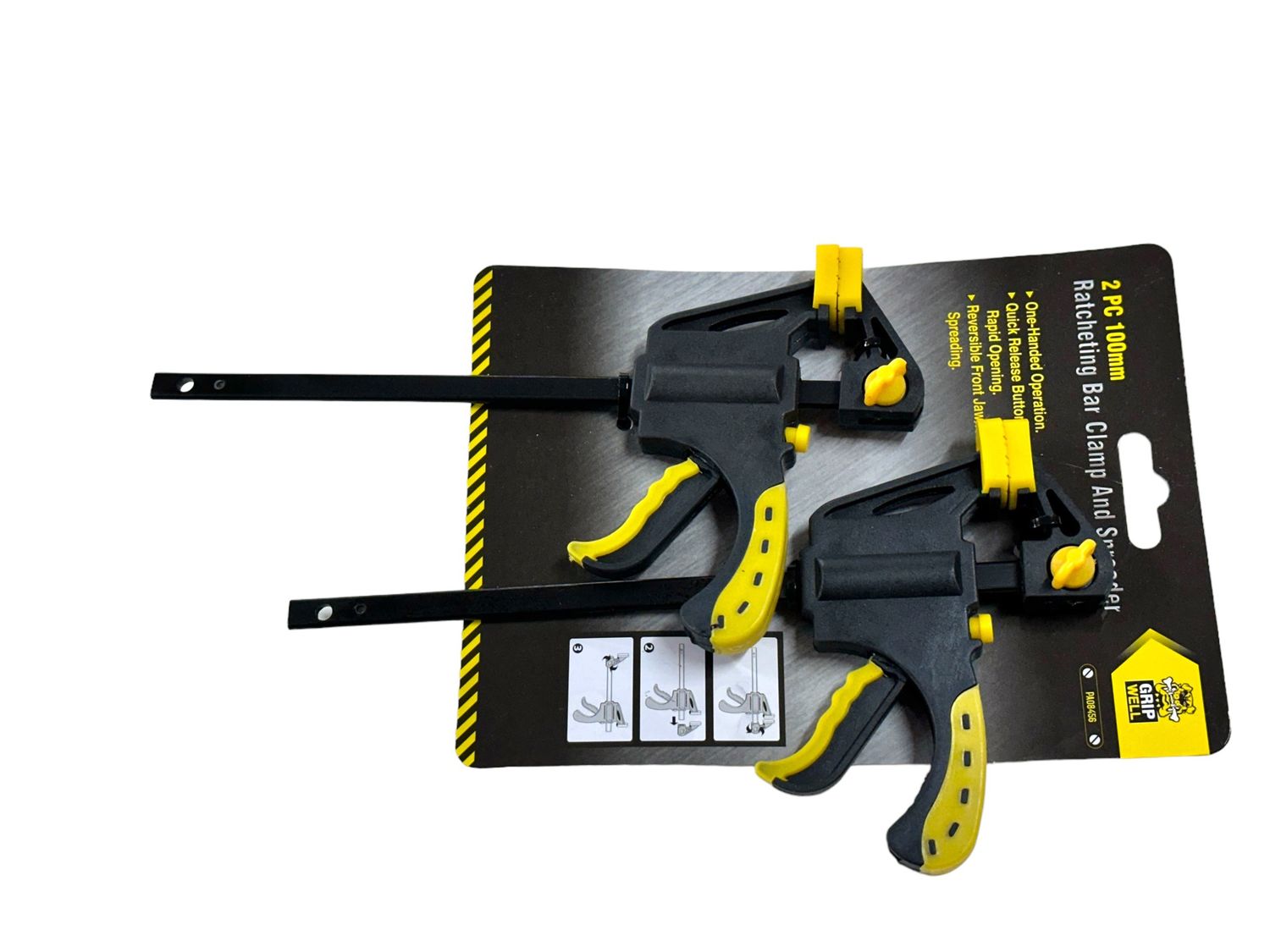 2Pc 100mm Ratchet Bar F Clamp/Spreader
