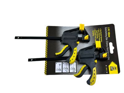 2Pc 100mm Ratchet Bar F Clamp/Spreader