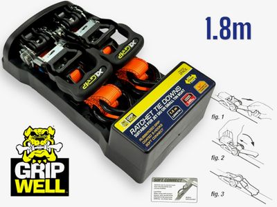 2Pc Ratchet Tie Down Set