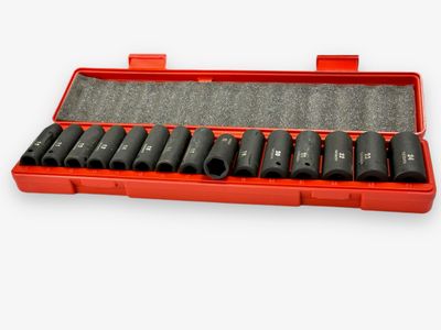 1/2" Dr  15Pc Deep Socket Set