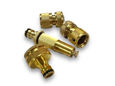 4 Pc Brass Hose Connector Set