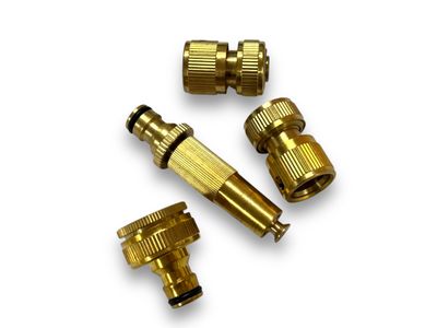 4 Pc Brass Hose Connector Set