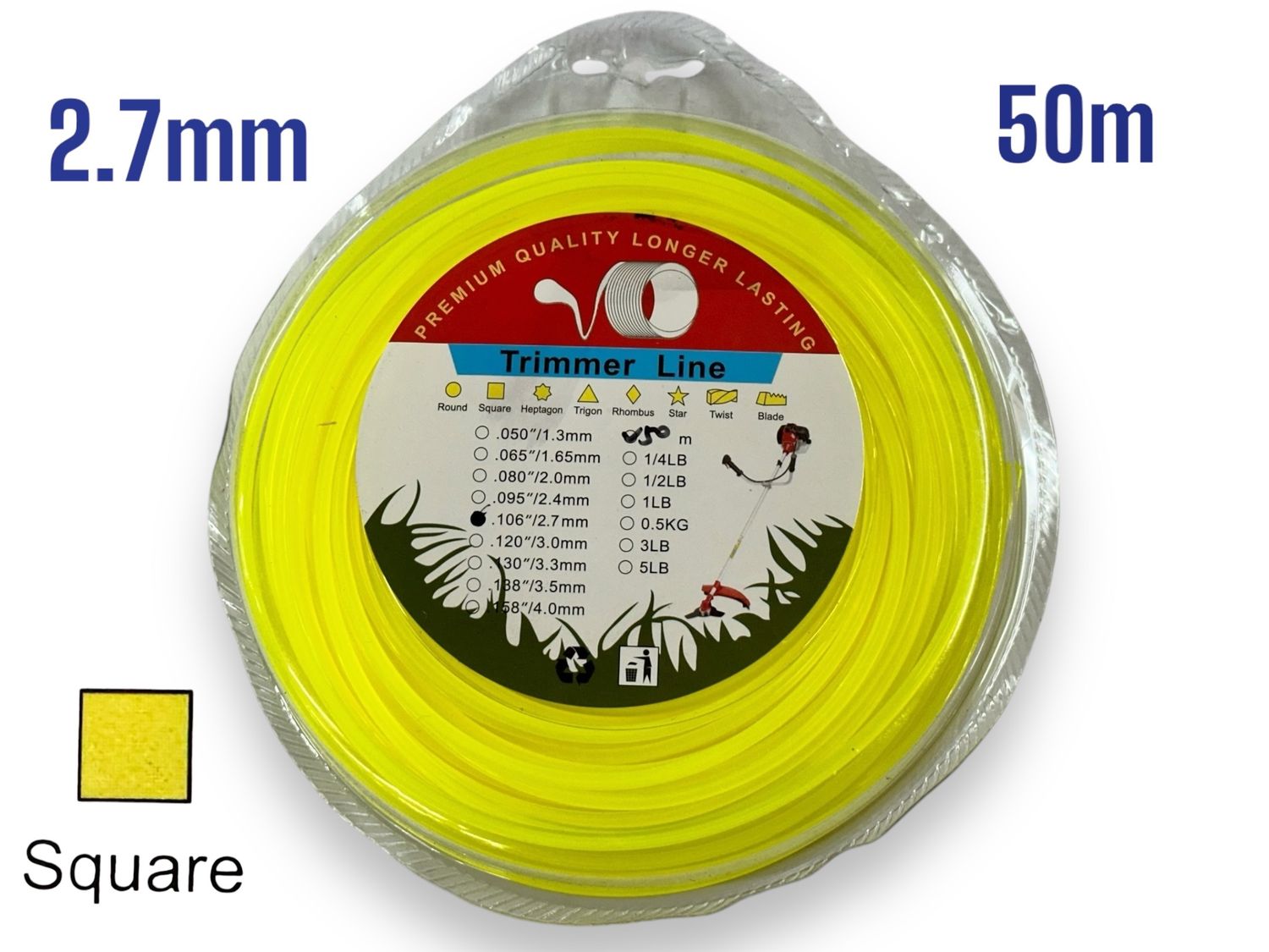 2.7mm Square Trimmer Line