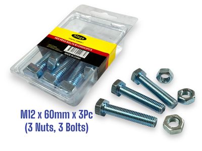M12 x 60mm Nuts and Bolts