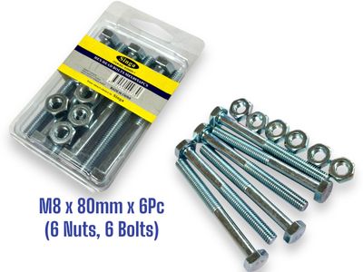 M8 x 80mm Nuts and Bolts