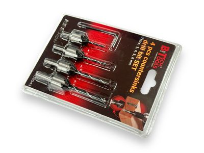 4Pc Countersink Drill Bit Set