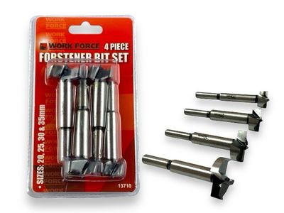 4 Piece Forstner Bit Set Sizes 20mm, 25mm, 30mm, 35mm