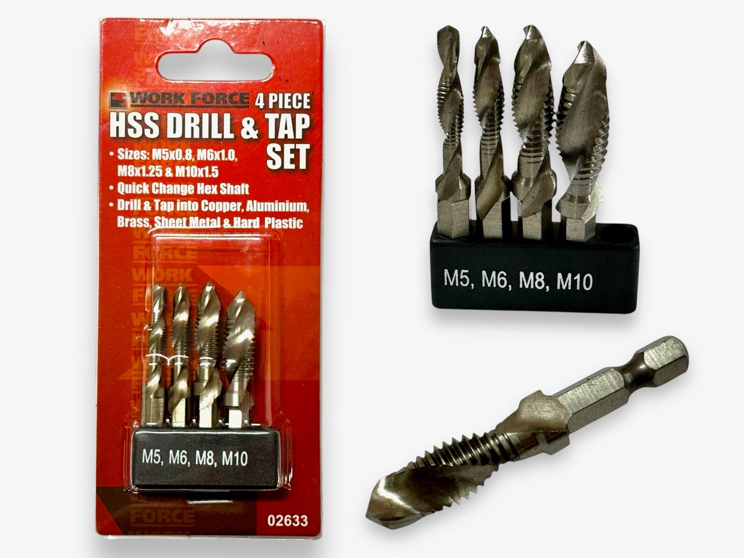 4Pc Tap Threading Drill Set