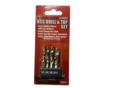 4Pc Tap Threading Drill Set