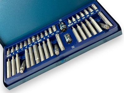 40 Pc 1/2” 3/8” Sockets Hex Metric Spline 6 Point Star
