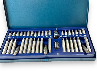 40 Pc 1/2” 3/8” Sockets Hex Metric Spline 6 Point Star