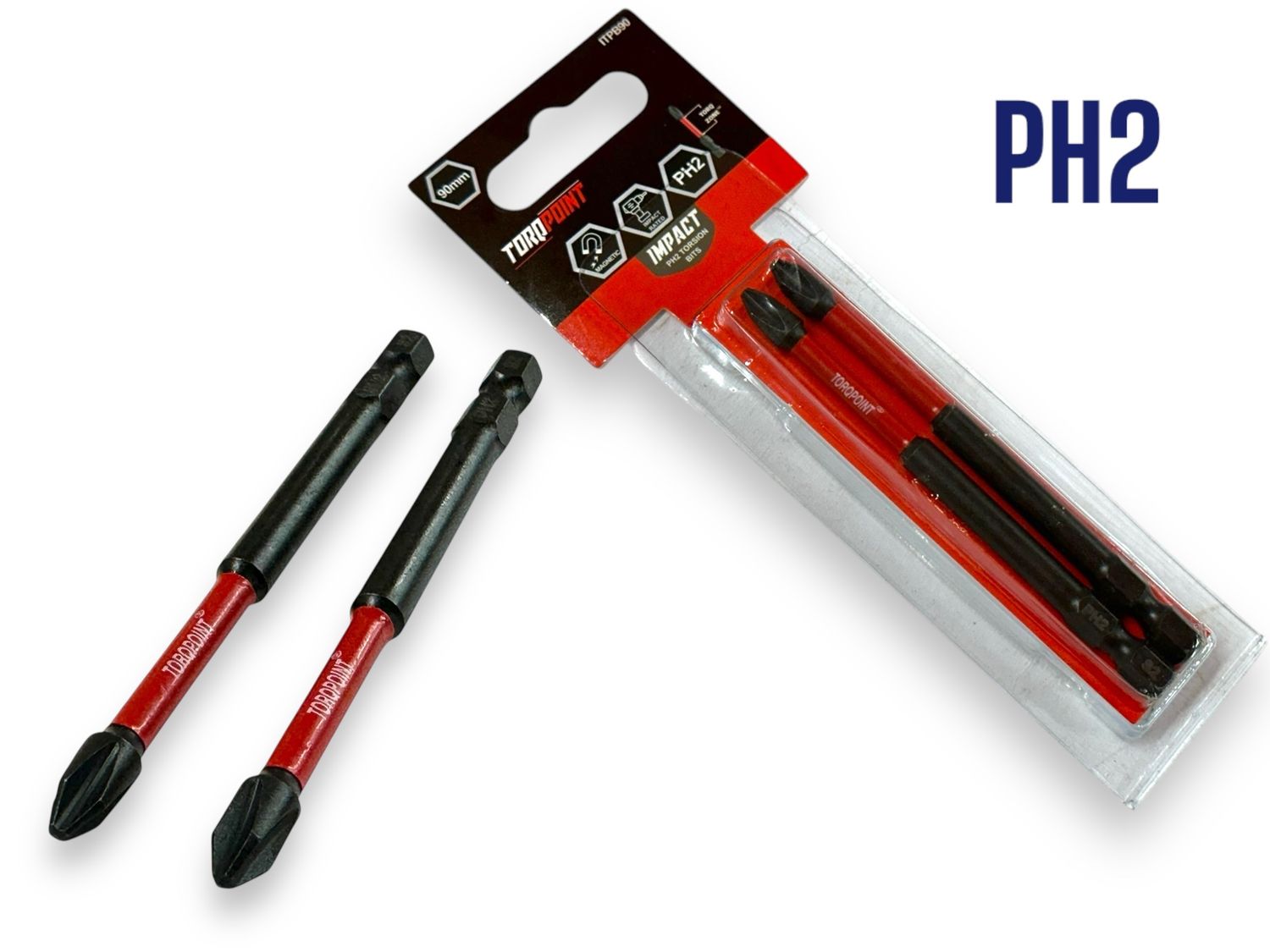 PH2 Impact Screwdriver Power Bit 2Pc