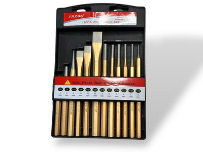 12Pc Pin Punch and Chisel Set