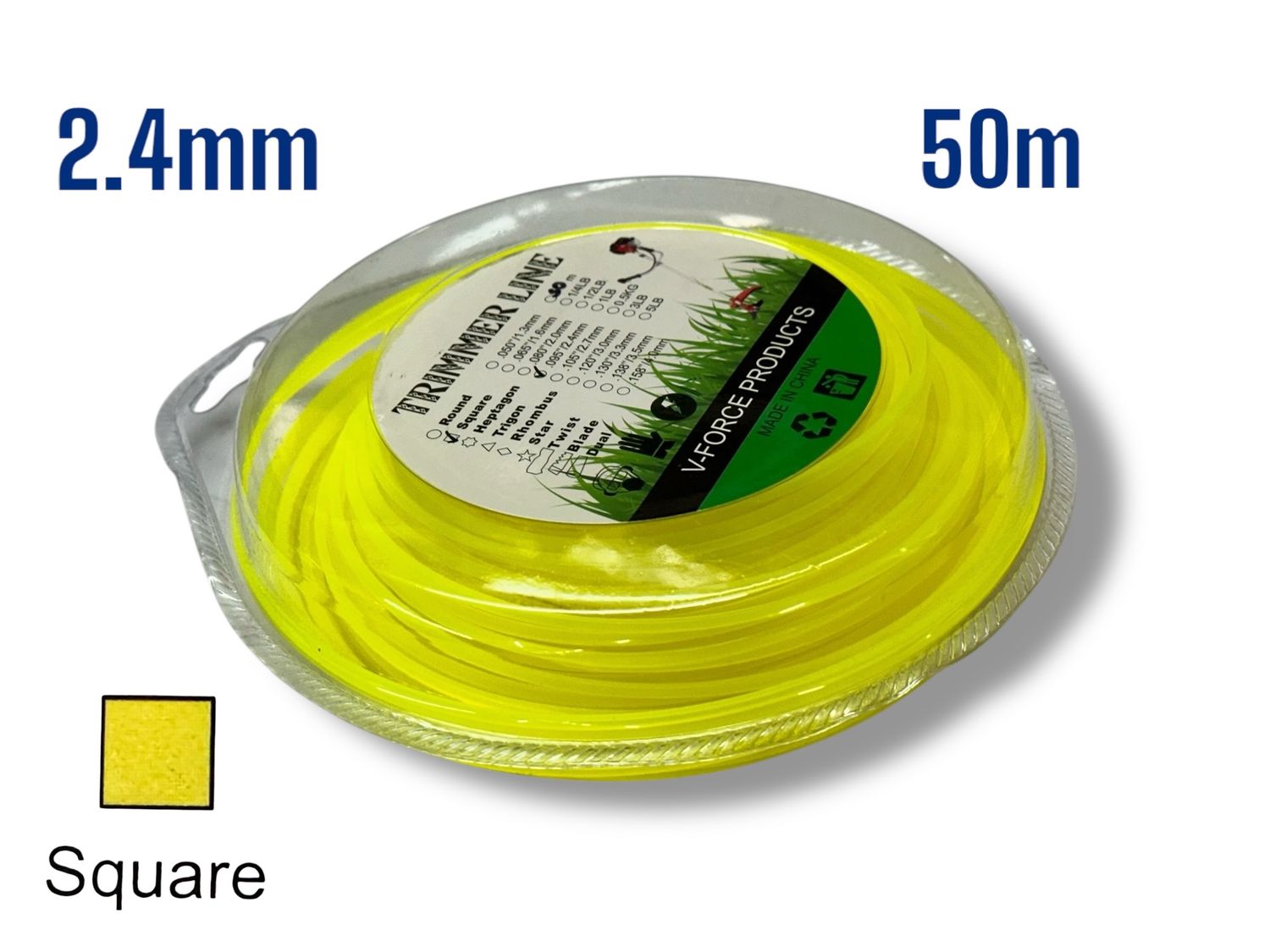 2.4mm Trimmer Line Square 50m