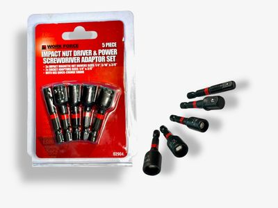 5Pc Nut Driver and Power Screwdriver Set