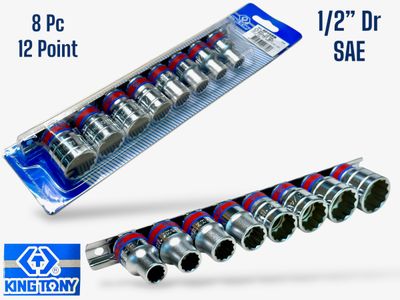 8Pc 1/2&quot; Dr 12Pt Imperial Sockets