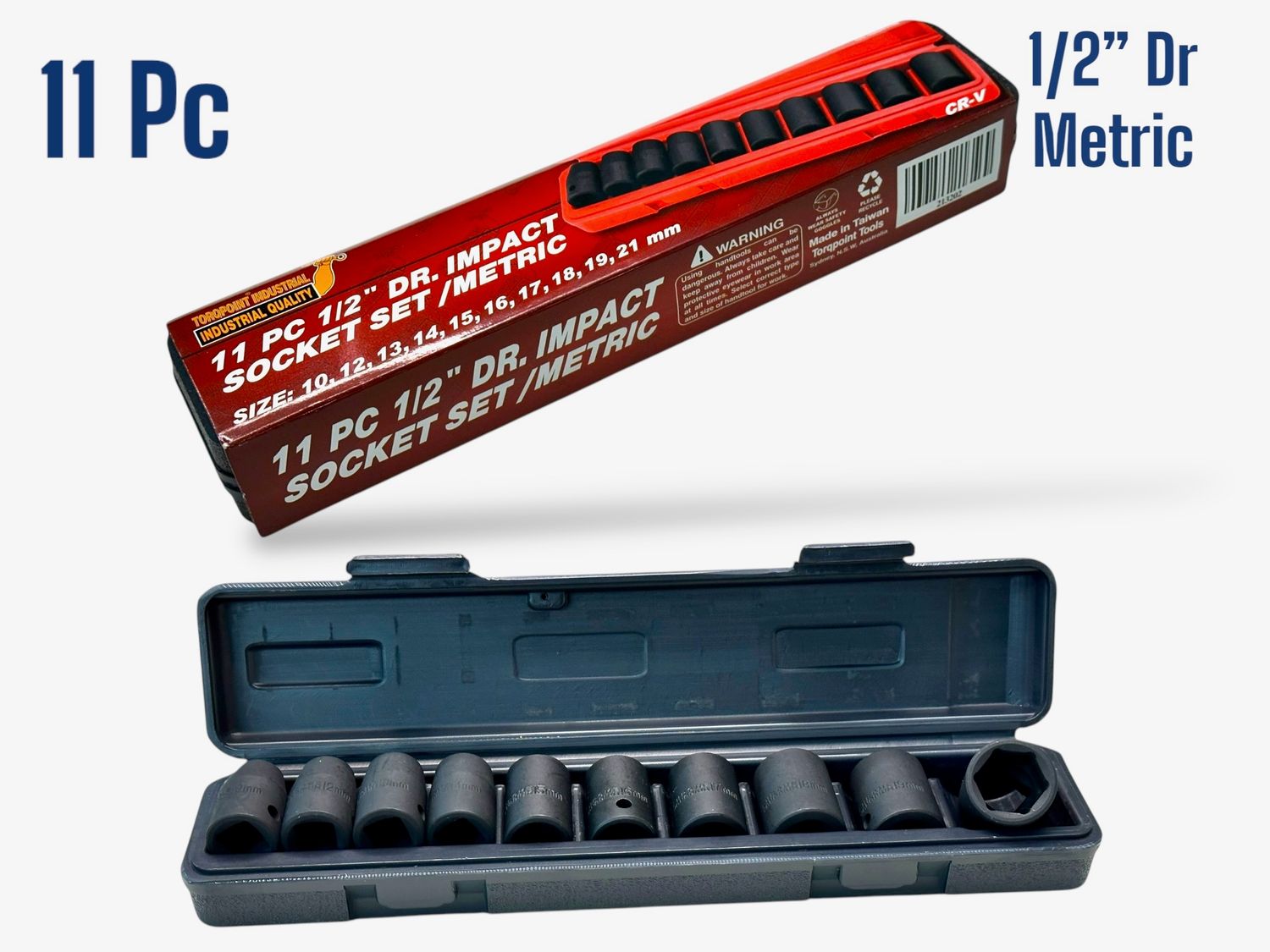 1/2&quot; Dr Metric Impact Socket Set 11Pc