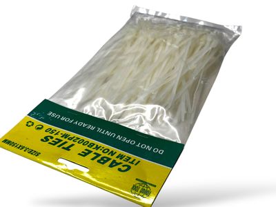 150mm x 3.6mm Cable Ties White