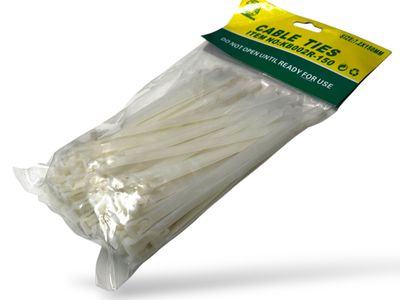 150mm x 7.2mm Cable Ties White