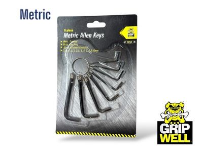 8 Piece Metric Allan Key Set Hex Keys