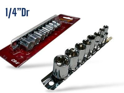 9Pc Socket Set Metric 1/4&quot; Dr