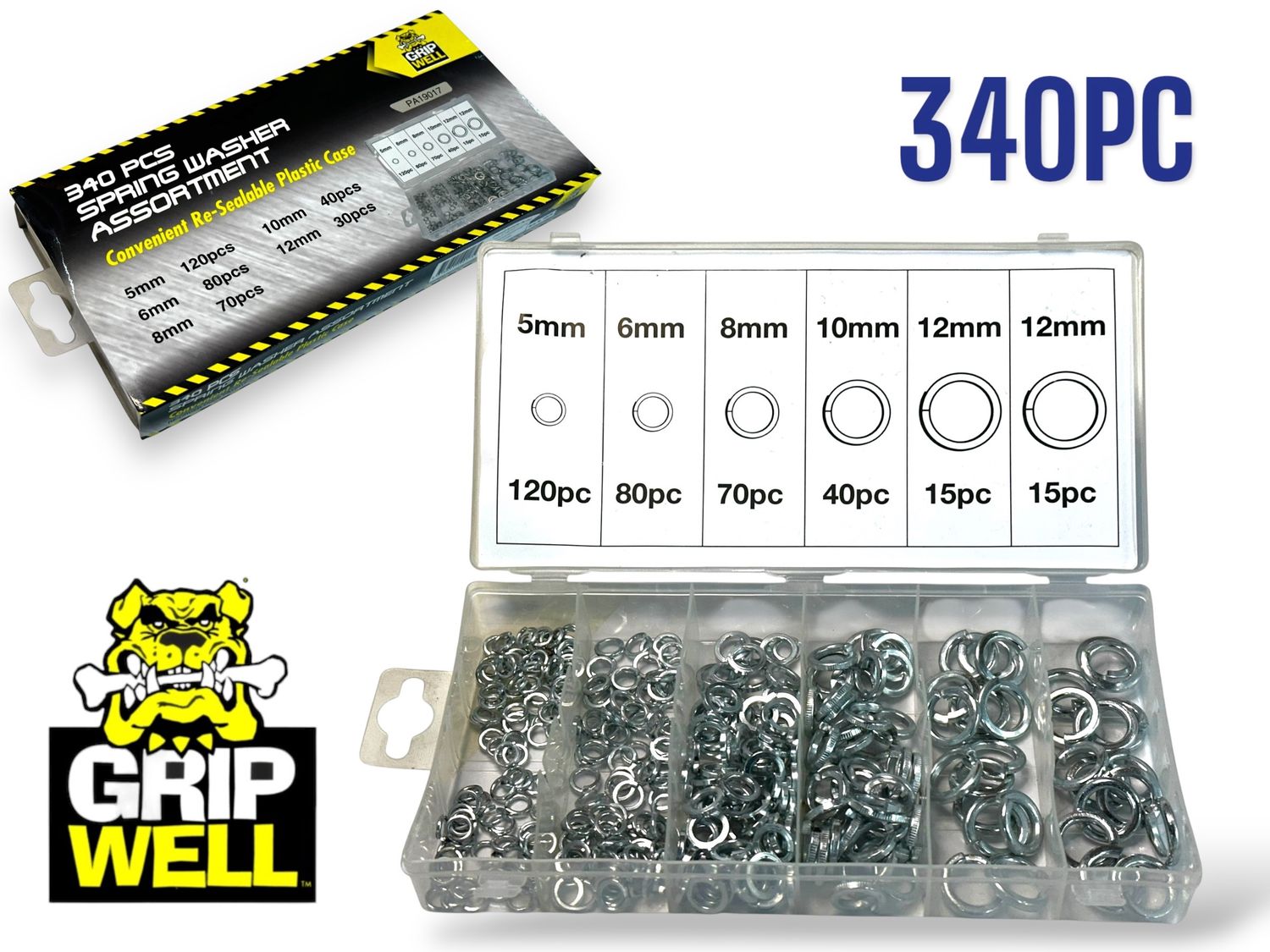 340Pc Spring Washer Assortment