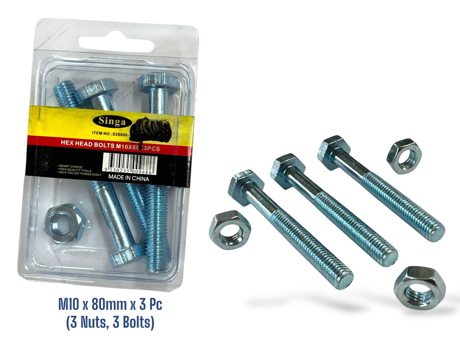 M10 x 80mm Nuts and Bolts