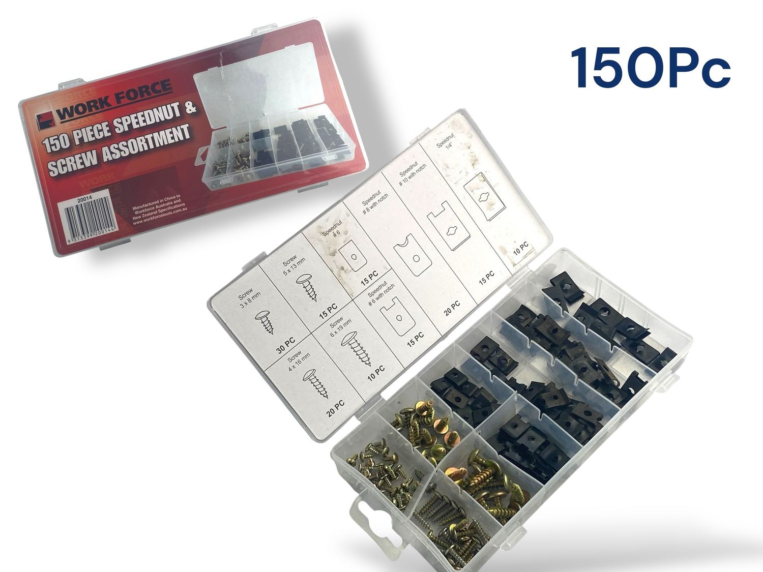 150Pc Speed Nut Fasteners/Screw Assortment