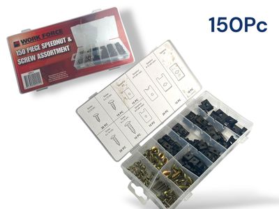150Pc Speed Nut Fasteners/Screw Assortment
