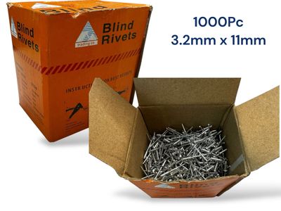 3.2mm x 11mm Rivets 1000Pc