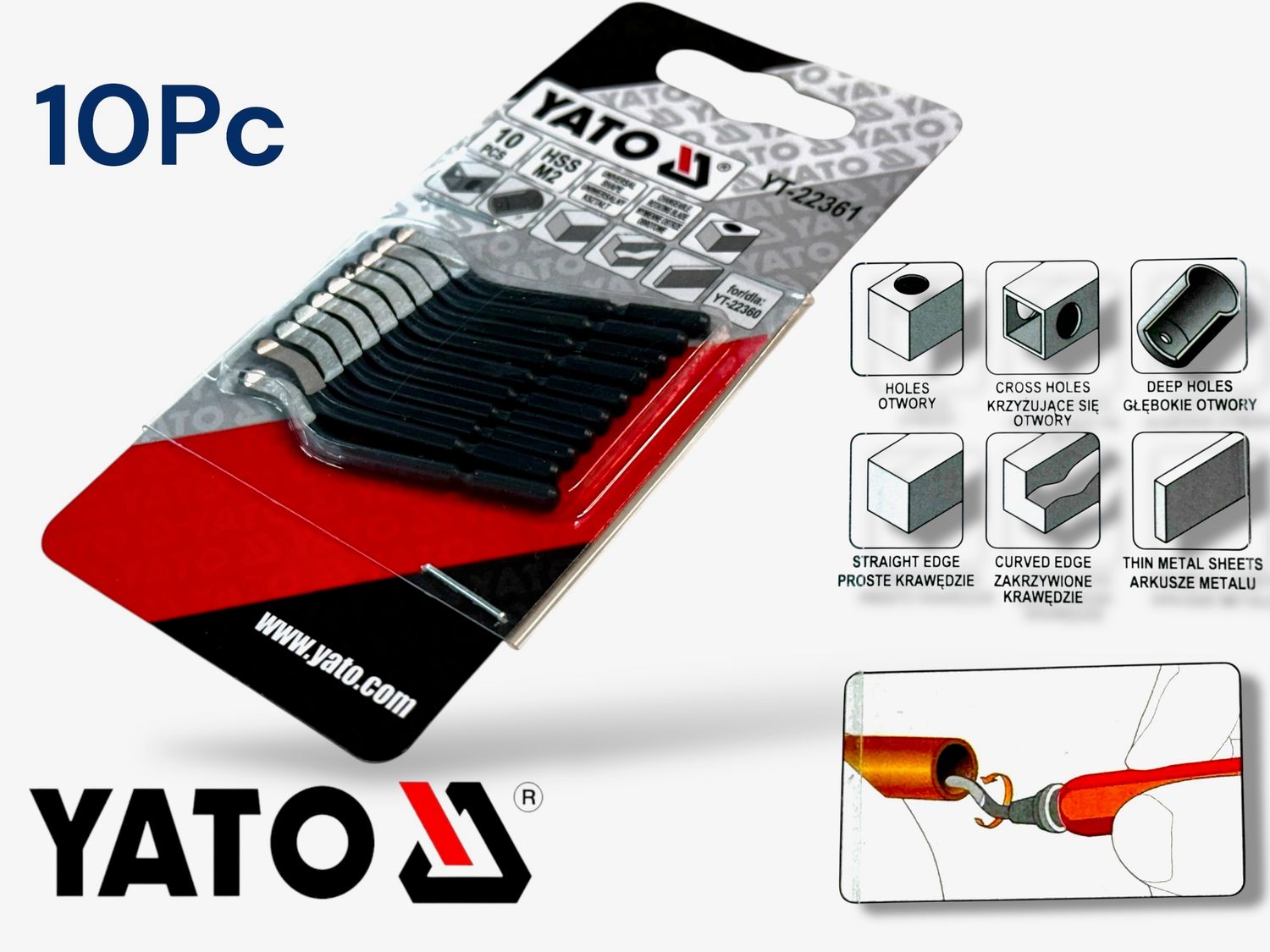 10Pc Deburring Tool Blades