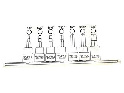Hex Socket Set 7Pc Imperial 3/8"Dr