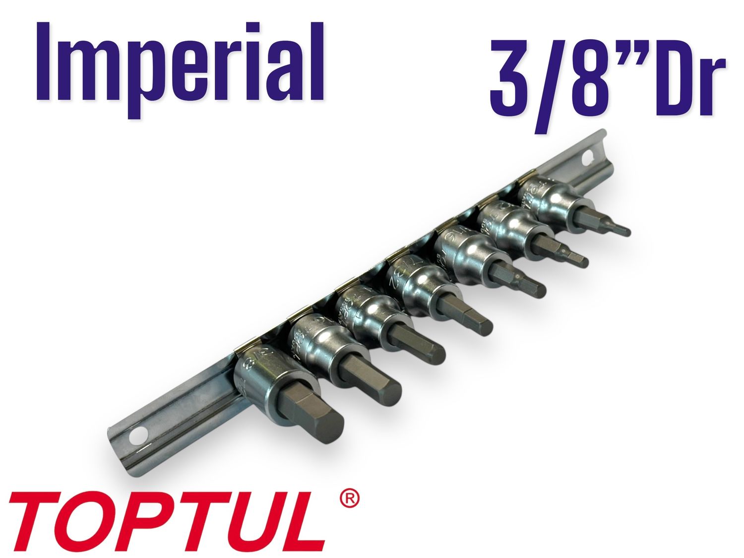 Hex Socket Set 7Pc Imperial 3/8"Dr