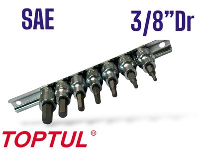 Hex Sockets Set 7Pc SAE 3/8" Dr