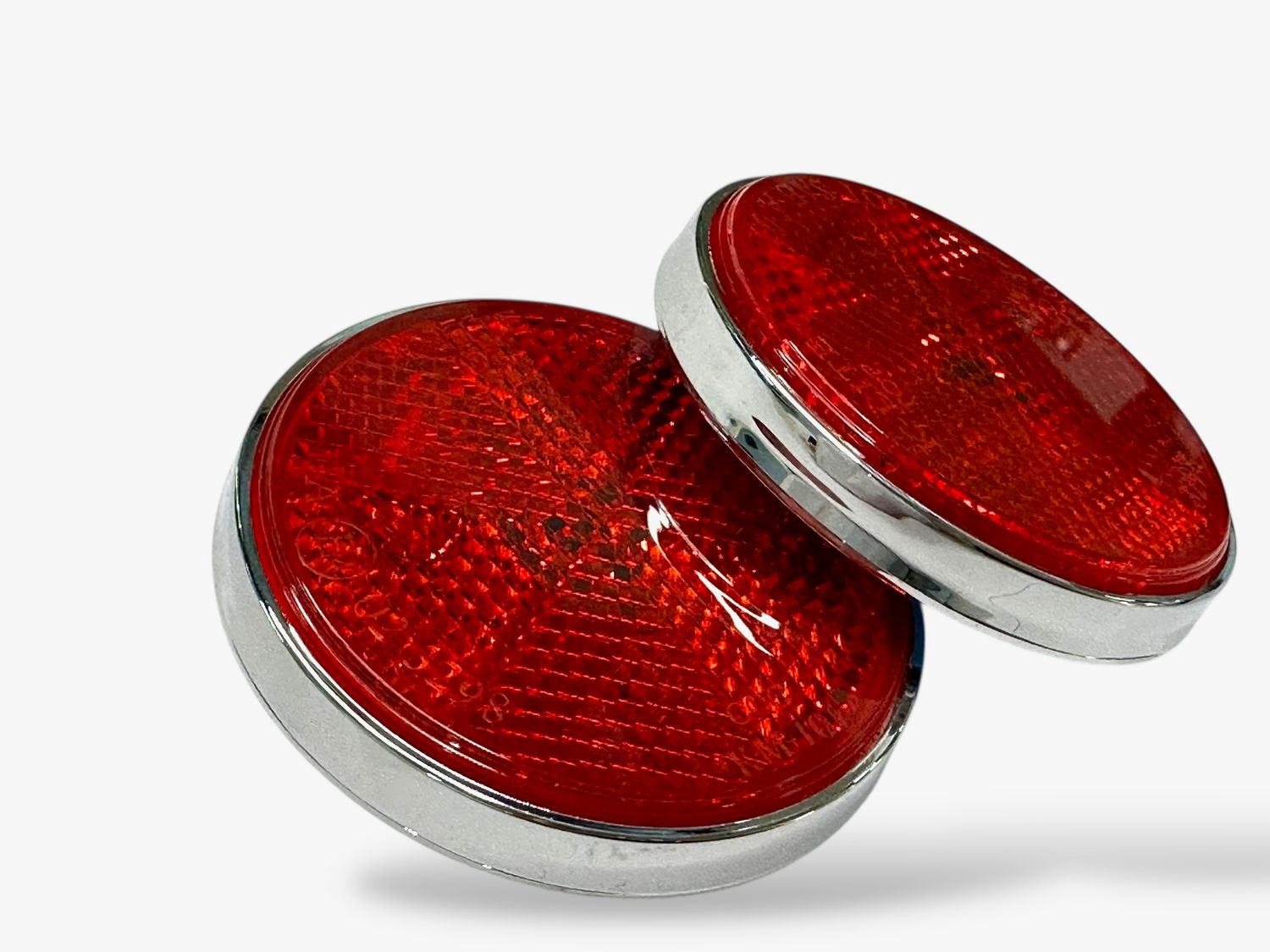 60mm Red Reflectors Chrome Rim