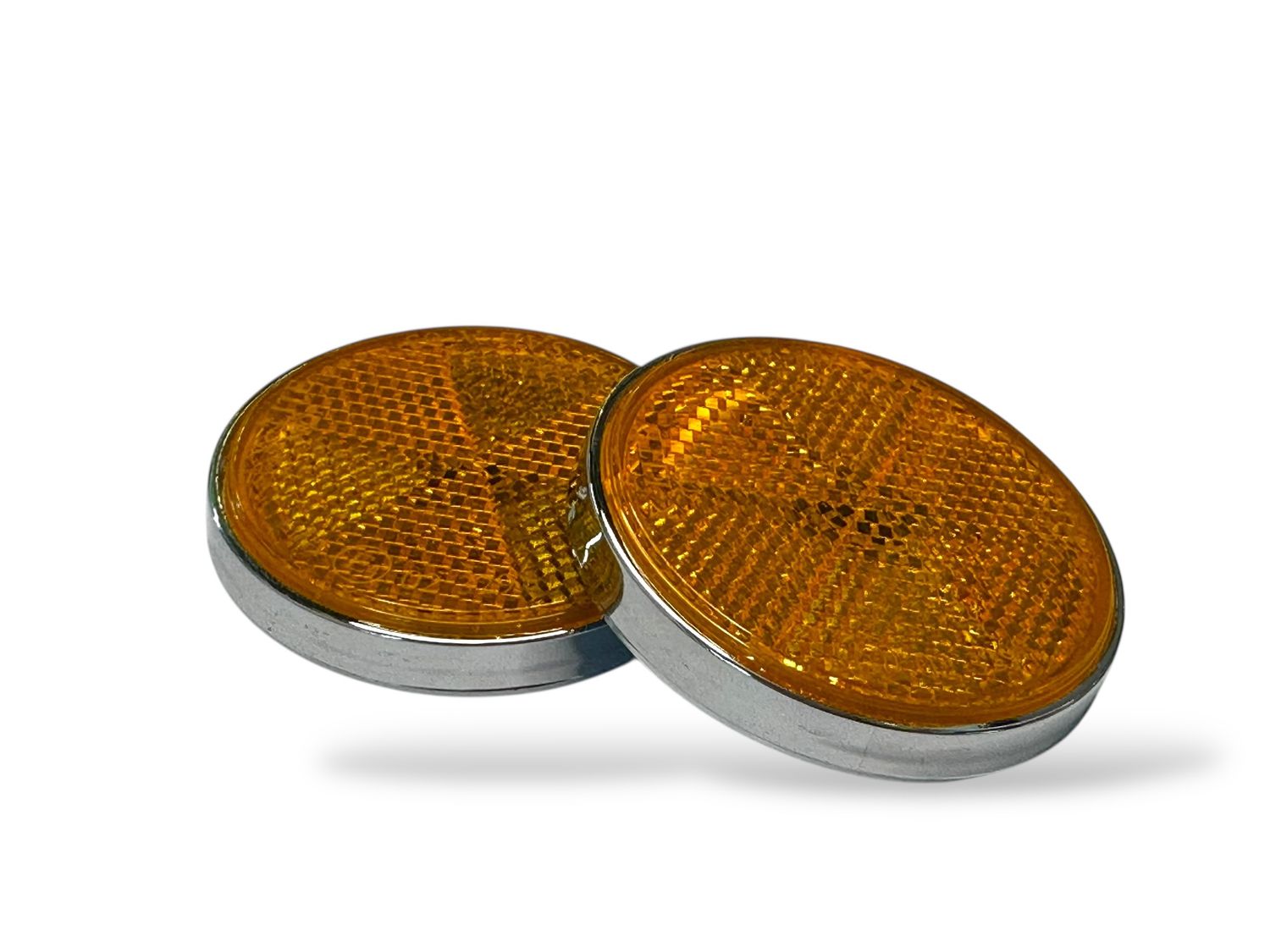 60mm Amber Reflectors Chrome Rim