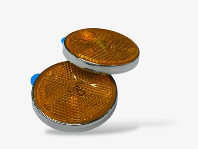 60mm Amber Reflectors Chrome Rim