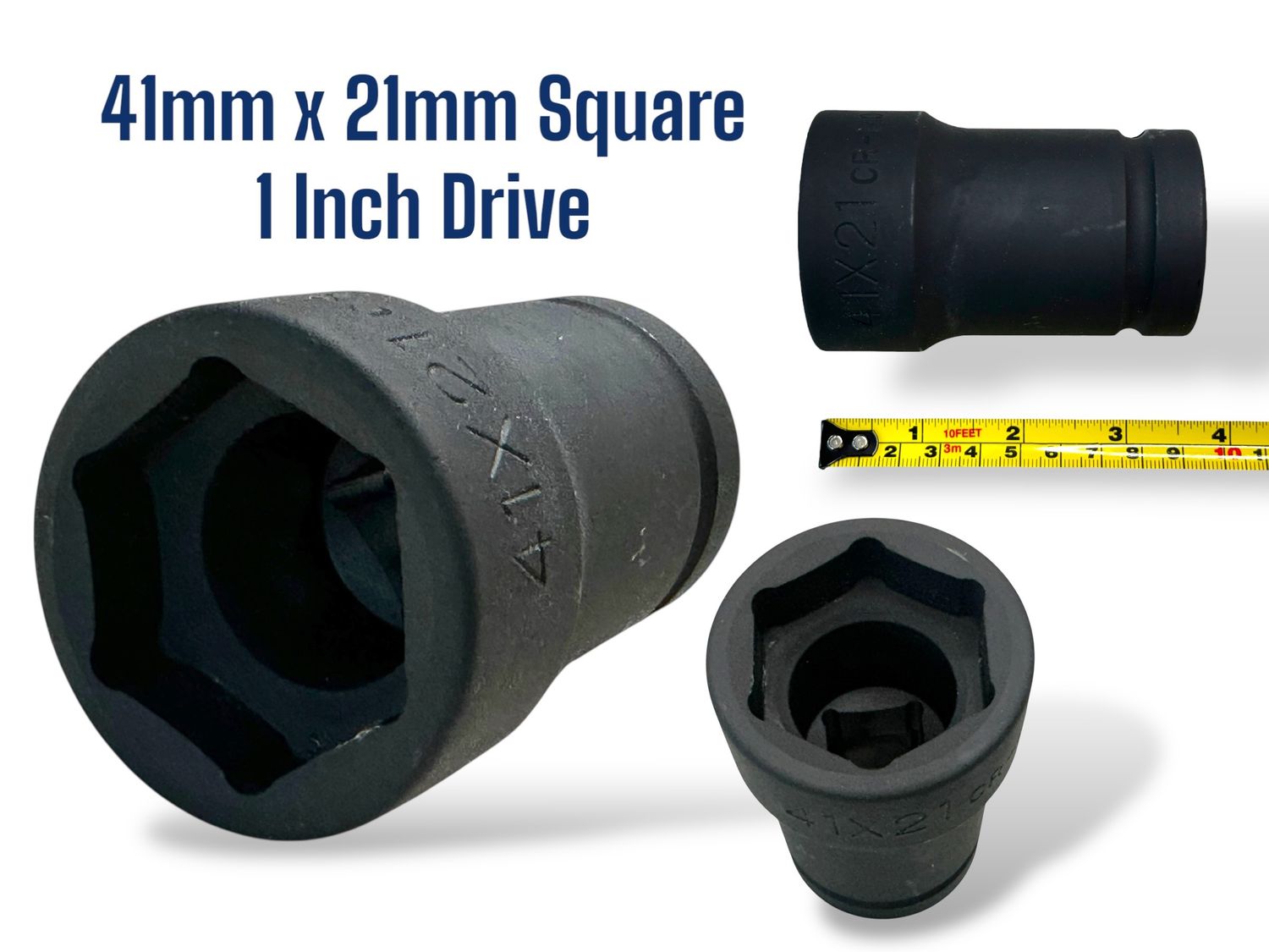 1" Dr x 41mm Hex 21mm Square Combination Impact Socket
