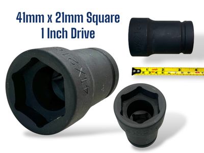 1" Dr x 41mm Hex 21mm Square Combination Impact Socket