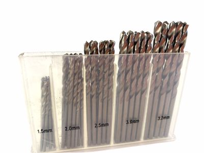 50 Piece Drill Bit Set 1.5mm, 2mm, 2.5mm, 3mm, 3.2mm