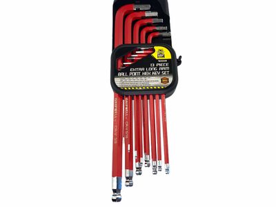 13pc SAE Extra Long Arm Hex Allen Key Set Ball Point Imperial