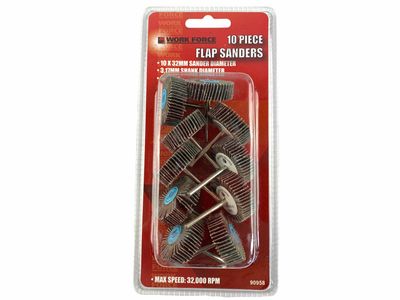 10 Piece Sanding Flap Drum 32mm 80 Grit