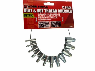 12 Piece Metric Nut and Bolt Checker