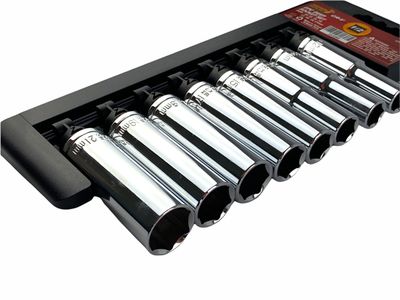 8 Piece Deep Socket Set Metric 1/2" Dr